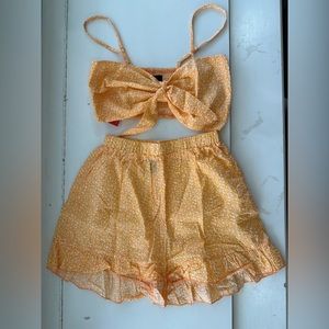 Cute orange floral summer set